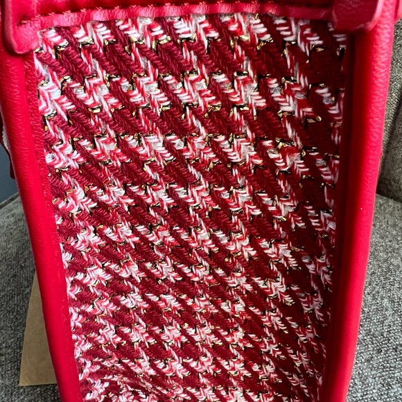 Steve Madden BWebber tweed satchel Crimson red with crossbody tote bag NWT - Picture 8 of 9